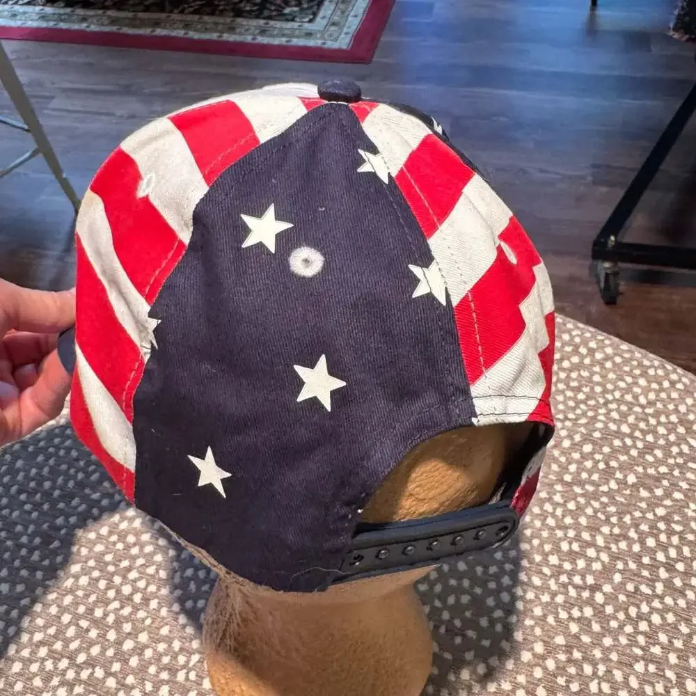 Justice Place Girls Patriotic Emoji Snapback Hat USA Flag Glitter L/XL